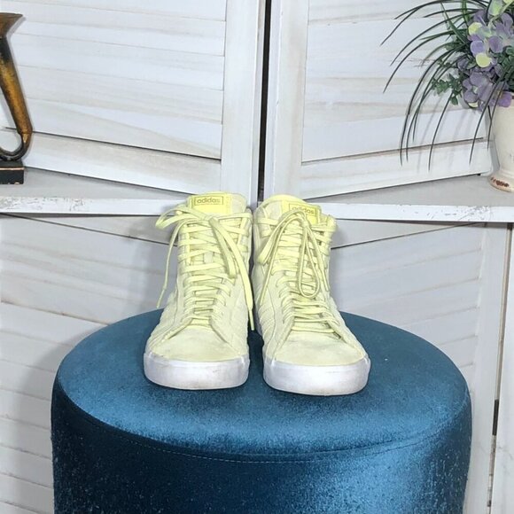 Adidas Basket Profi Light Green Suede High Top Shoes 7.5 - Picture 4 of 8